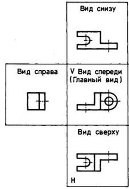 На каком чертеже главный вид и фронтальный разрез следует разделить волнистой линией