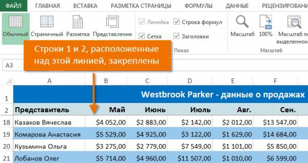 Как закрепить строку в excel при прокрутке в гугл таблице