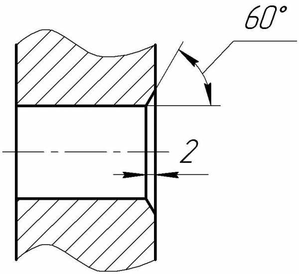 Размер фаски выполненной под углом 60 правильно нанесен на рисунке